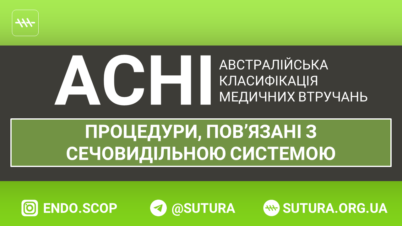 ACHI Процедури, пов’язані з сечовидільною системою