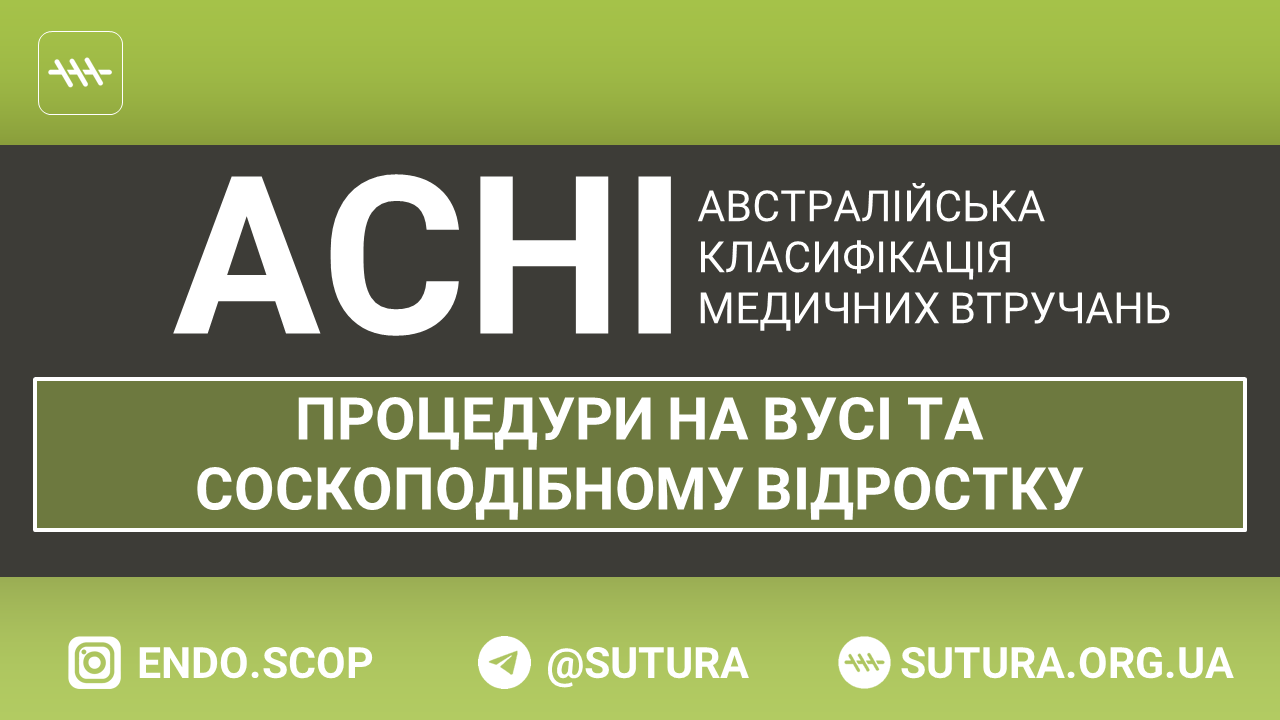 ACHI процедури на вусі та соскоподібному відростку