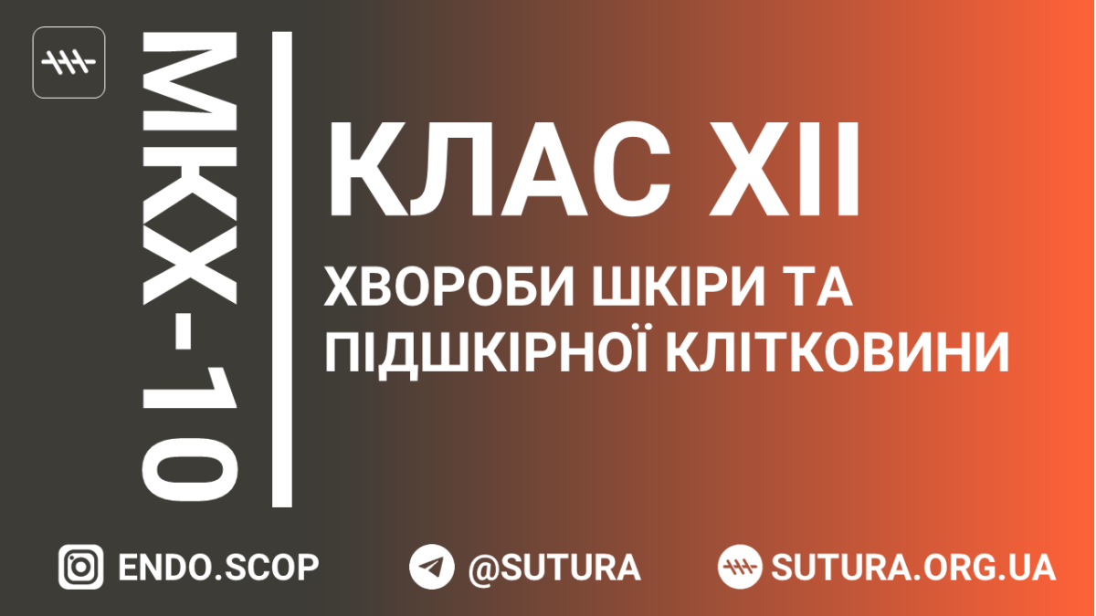 МКХ-10 Клас XII. Хвороби шкіри та підшкірної клітковини